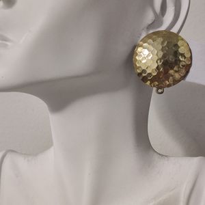 Vintage Miriam Haskell Gold Hammered Medallion Earrings